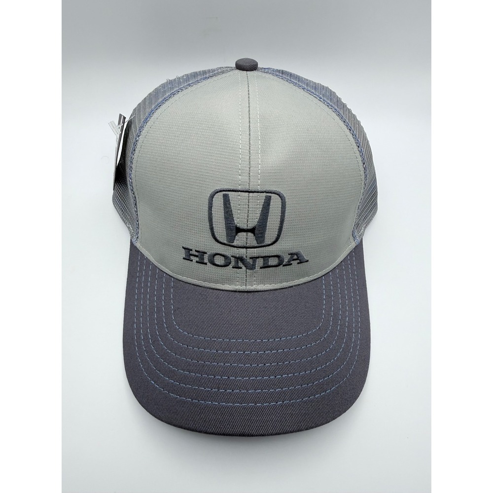 Honda Grey Charcoal Mesh Back Trucker Hat K-Products Adjustable Snapback Cap